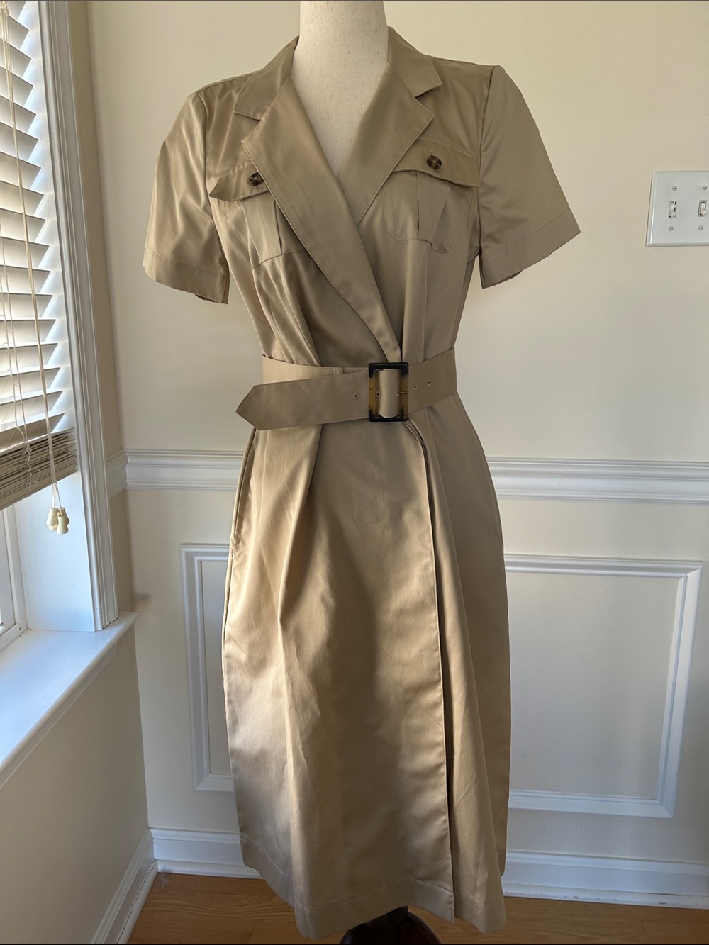 Brooks Brothers Belted Tan Shirt Dress